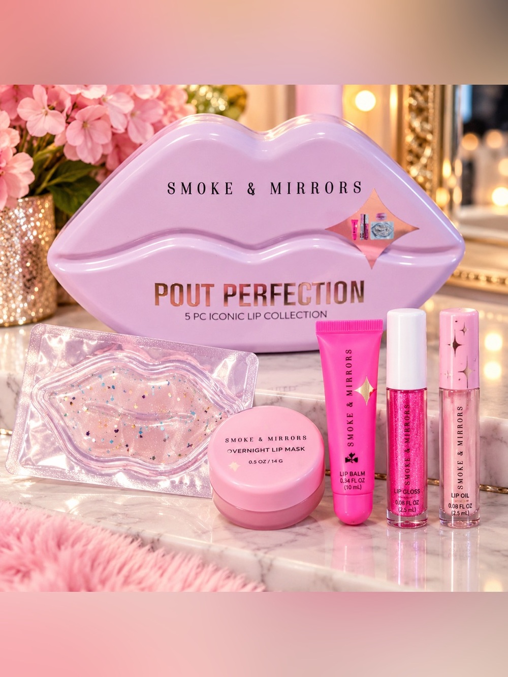 💕 Smoke & Mirrors Pout Perfection Iconic Lip Collection – 5-Piece Set